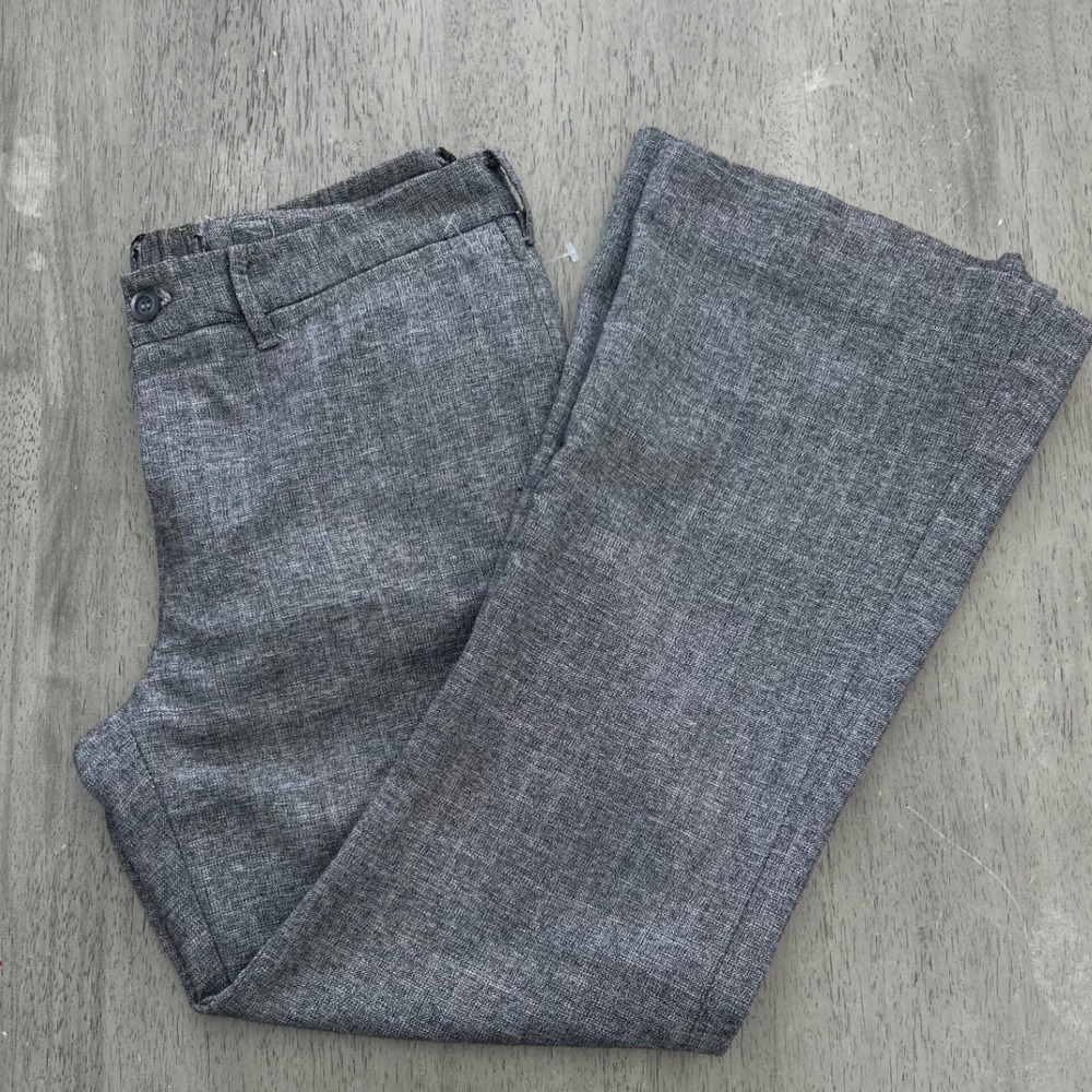 Vintage 70s Handmade Tailored Grey Flare Leg Trousers Hecho a Mano Sastre 29W